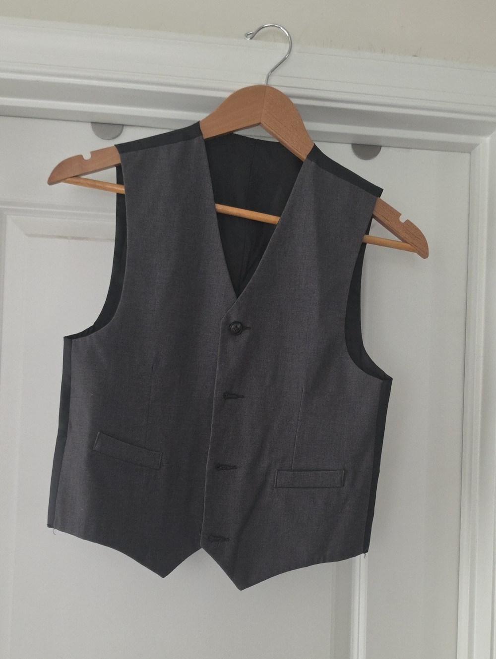 Chaps Boy's  Reversible Gray/ Black Dress Vest